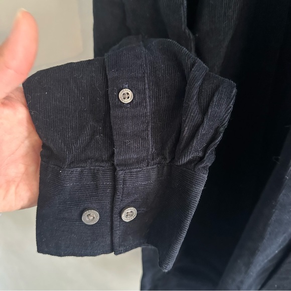 French Connection Navy Blue Corduroy Long Sleeve Button Down Shirt NEW NWT - Picture 8 of 14